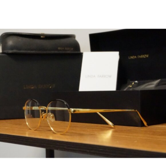 Designer Linda Farrow LFL 580 1 Titanium Eyeglasses UnisexRetail $1250